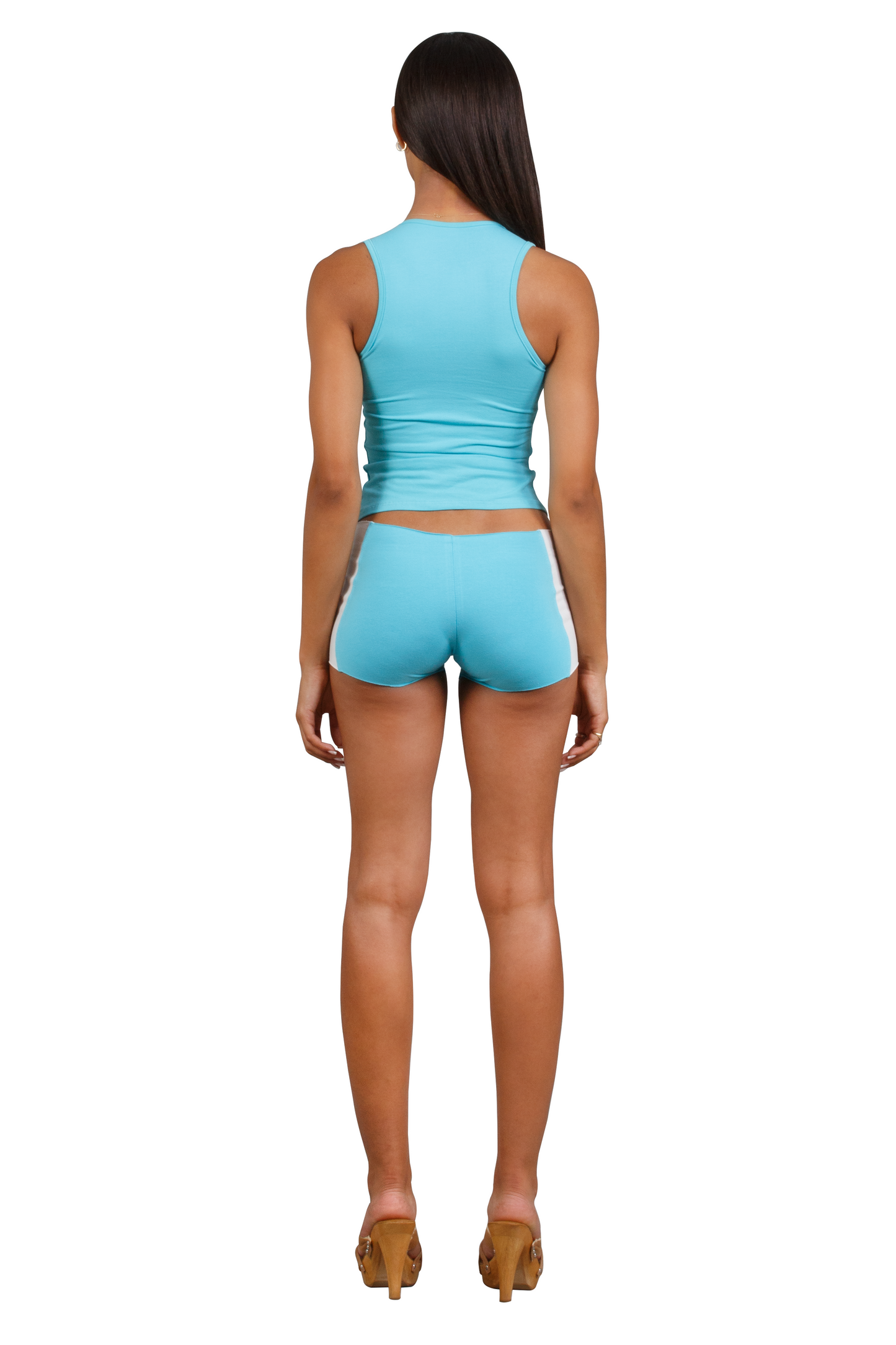 JOSIE SHORTS TURQUOISE & WHITE