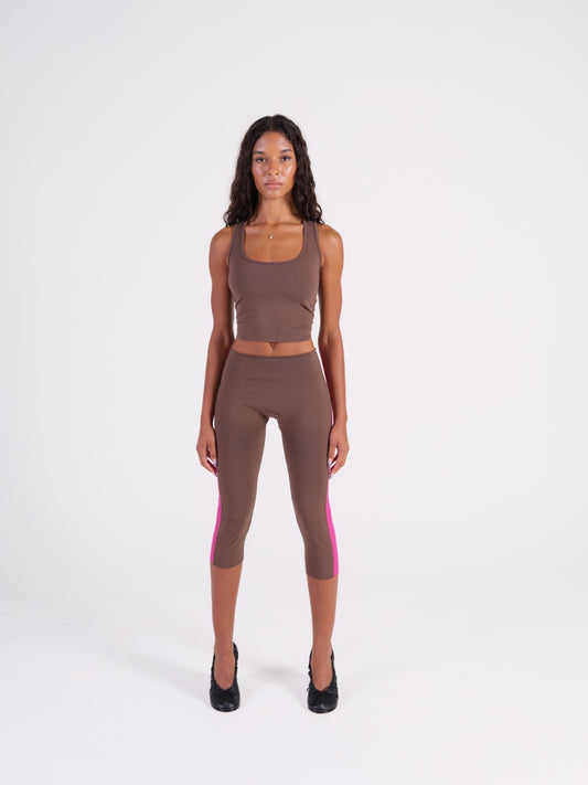 Jill Capris Chocolate & Raspberry